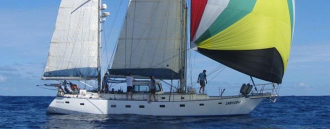 Imvubu Flying a spinnaker ©  SW
